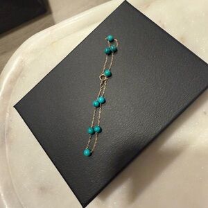Elegant 14k Gold and Turquoise Bracelet